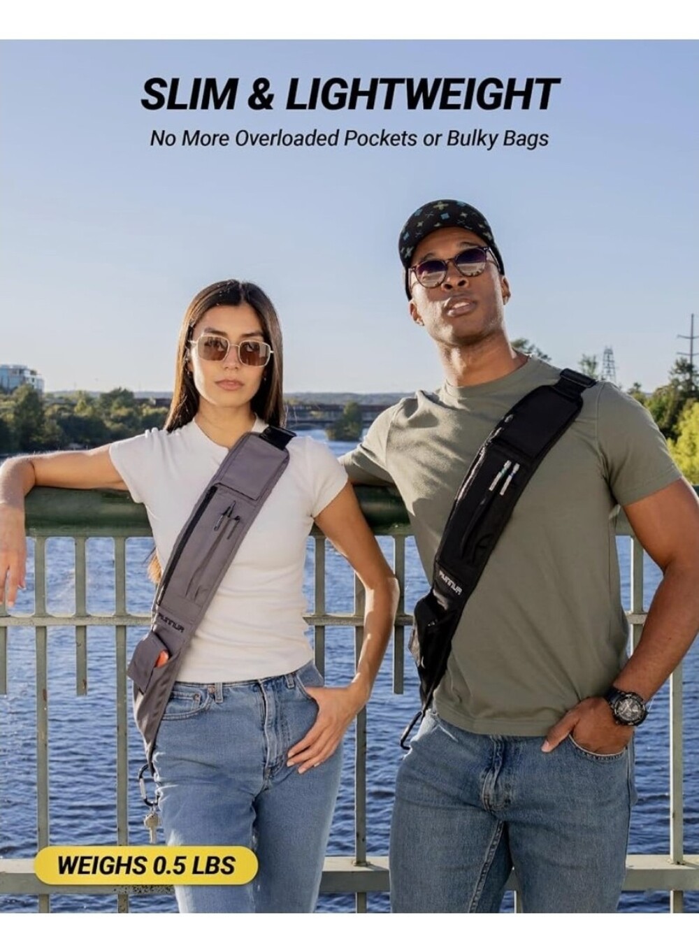 NIB PocketSling Crossbody Sling Bag 6 Pockets Water Bottle Phone Travel Slingbag - Picture 3 of 14